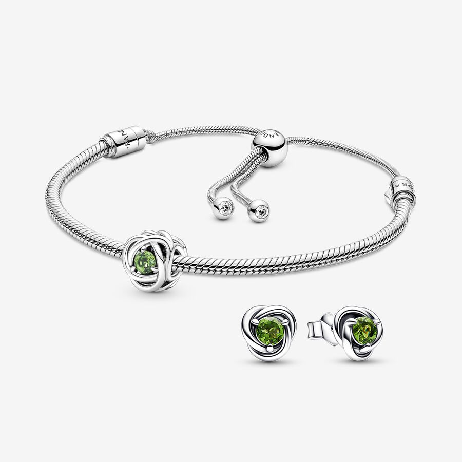August Birthstone Charm and Earring Gift Set image number 0